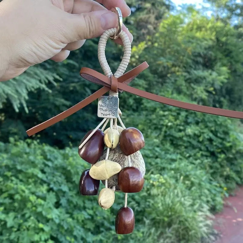 Nut Shell Hanging Bell DIY Material Pendant Accessories Natural Bag