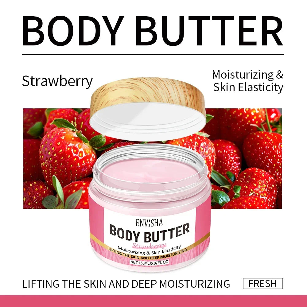 Strawberry Body Butter Lotion – Moisturizing & Brightening Cream Peaceful Pleasures Health and Wellness