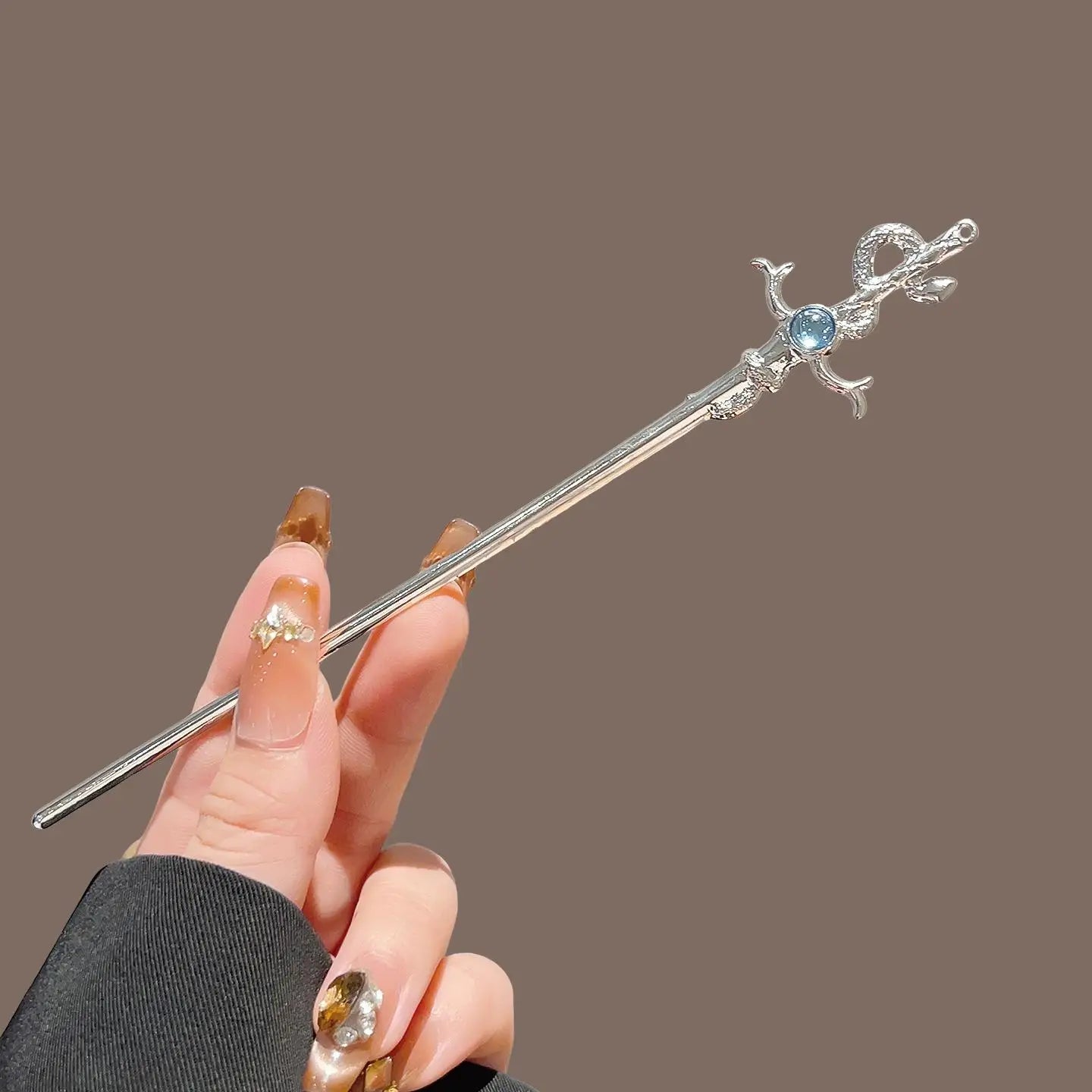 Snake Shaped Moonstones Hairpin With Alloy Base For Classical And Modern Simple Style Peaceful Pleasures Health and Wellness A