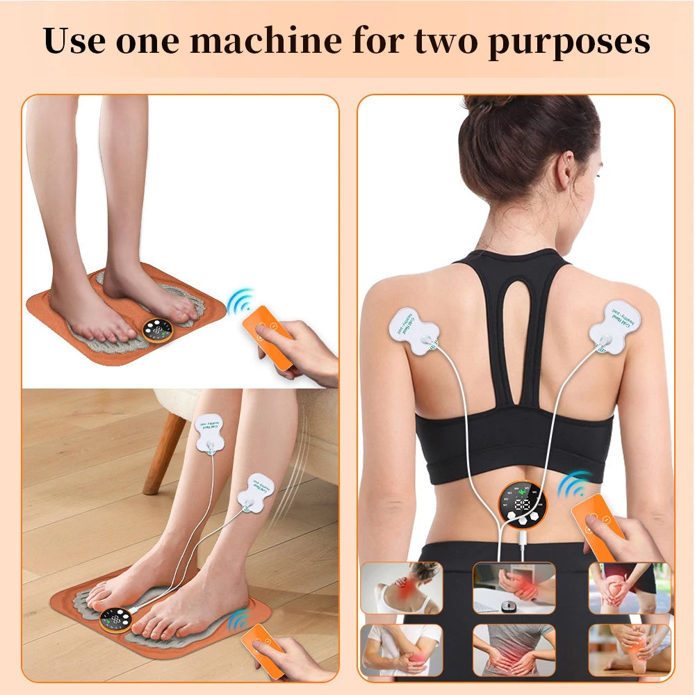 3D Smart Foot Massage Pad RF Remote Feet Massager 8 Modes 29 Levels Improve Blood Circulation Relax Muscles Slim Legs Foot Pad Peaceful Pleasures Health and Wellness