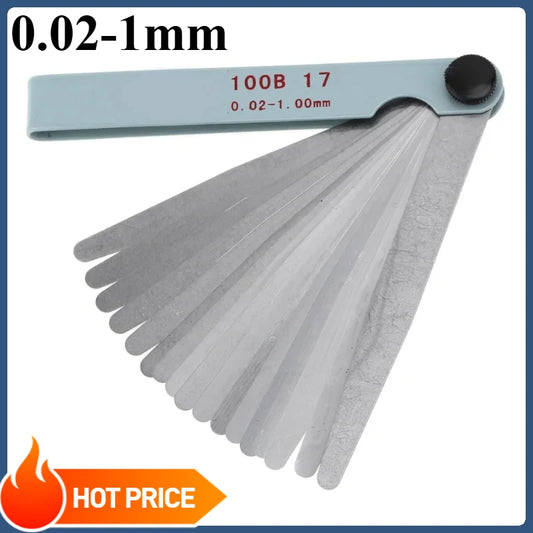 Professional 17 Blades Feeler Gauge Metric Gap Filler Feeler Gauge 0.02 To 1mm Gage Measurment Tool For Engine Valve Adjustment Peaceful Pleasures Health and Wellness
