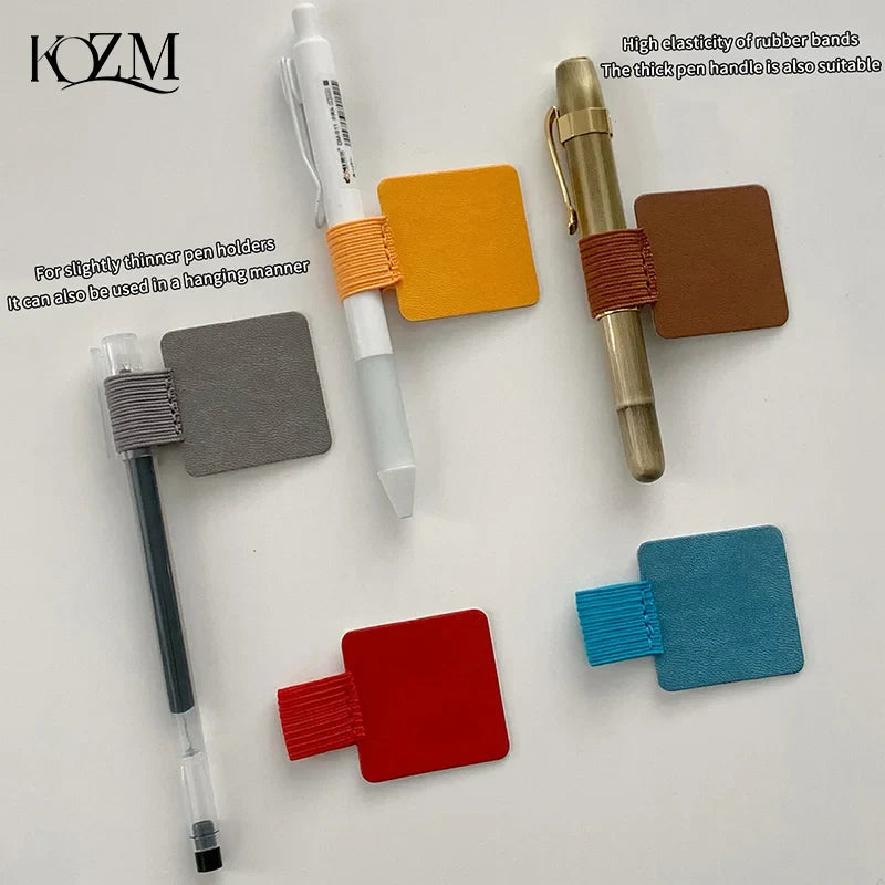 Self-Adhesive PU Leather Pen Loop Holder for Notebooks