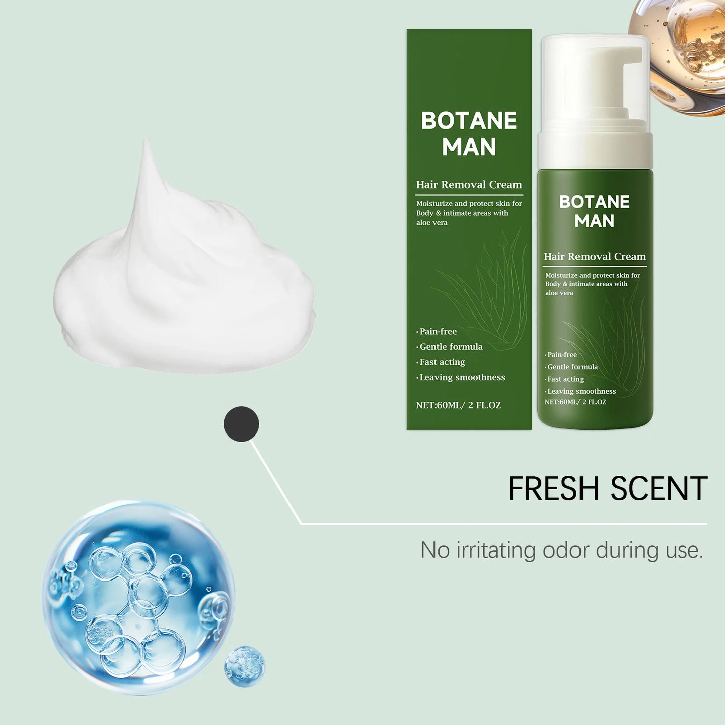 Painless Hair Removal Cream Mousse | Arms, Legs & Bikini 60ml