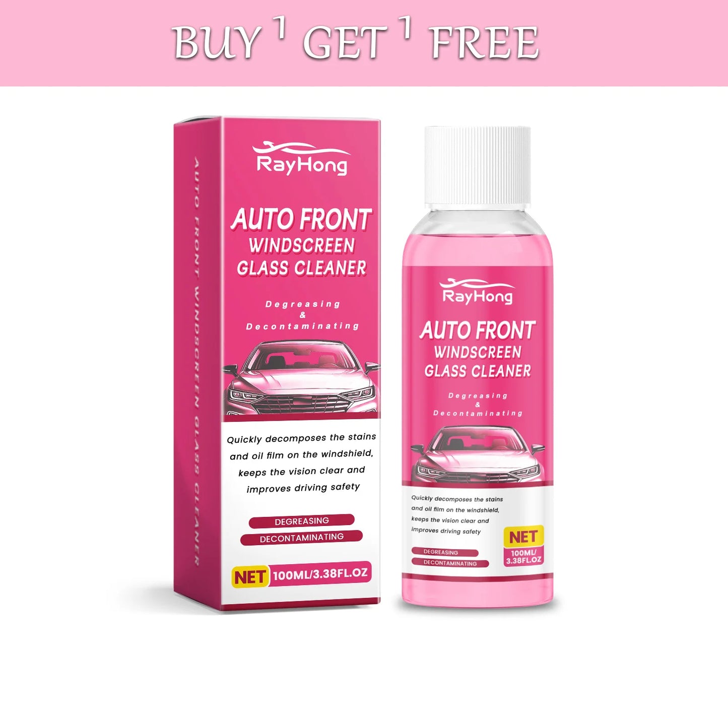 RAYHONG 100ml Car Glass Cleaner – Streak-Free & Anti-Fog