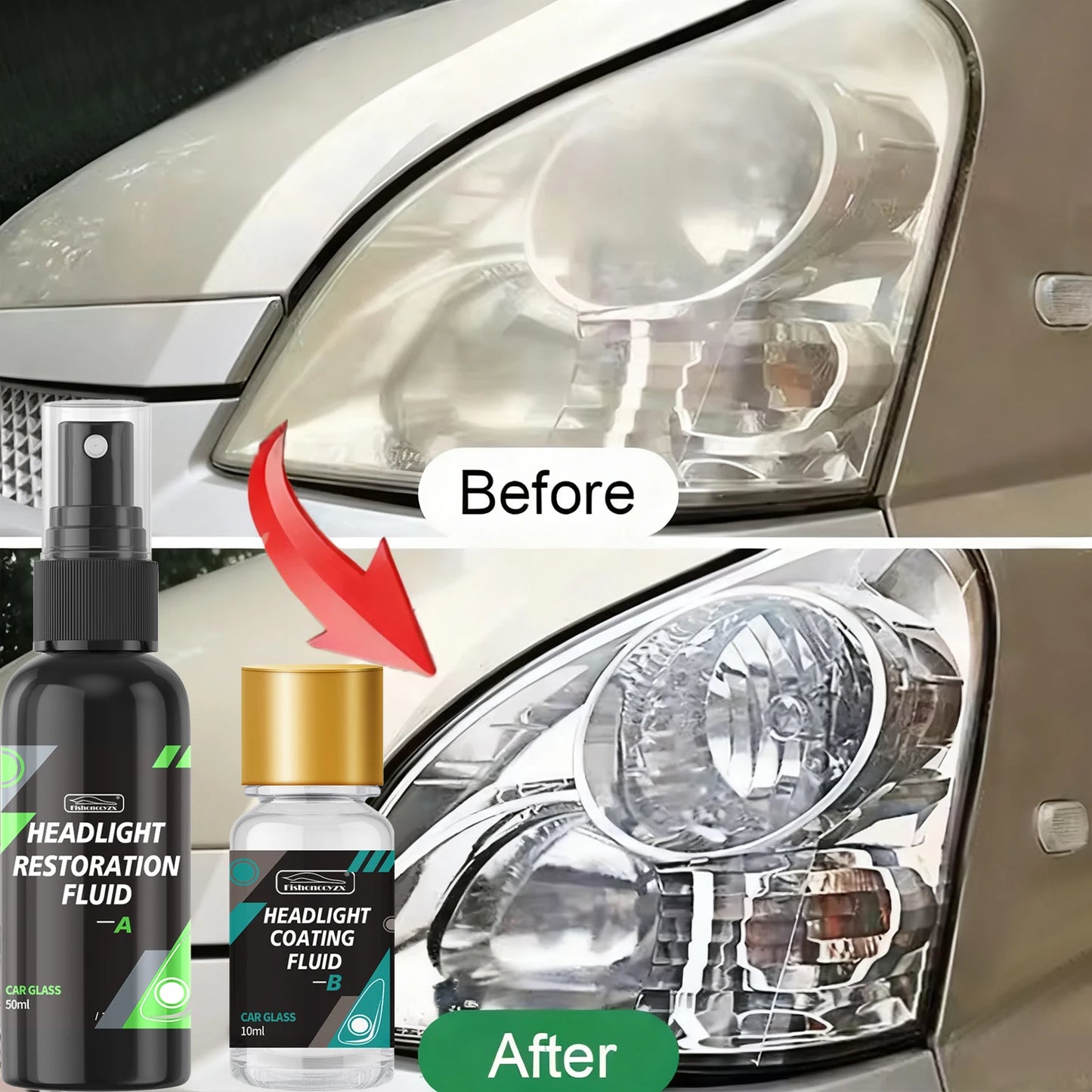Car Headlight Restoration Polishing Kits Headlamp Scratch Remover Repair Cleaning Oxidation Headlight Crystal Coating Liquid Peaceful Pleasures Health and Wellness
