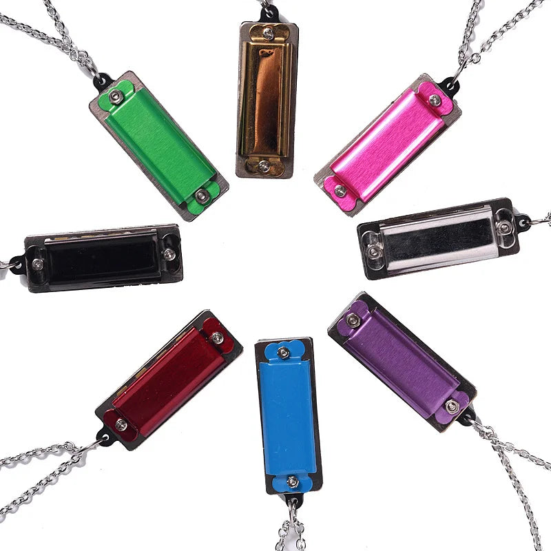 MIni Harmonica Necklace 4 Hole 8 Tone Protable Music Instruments