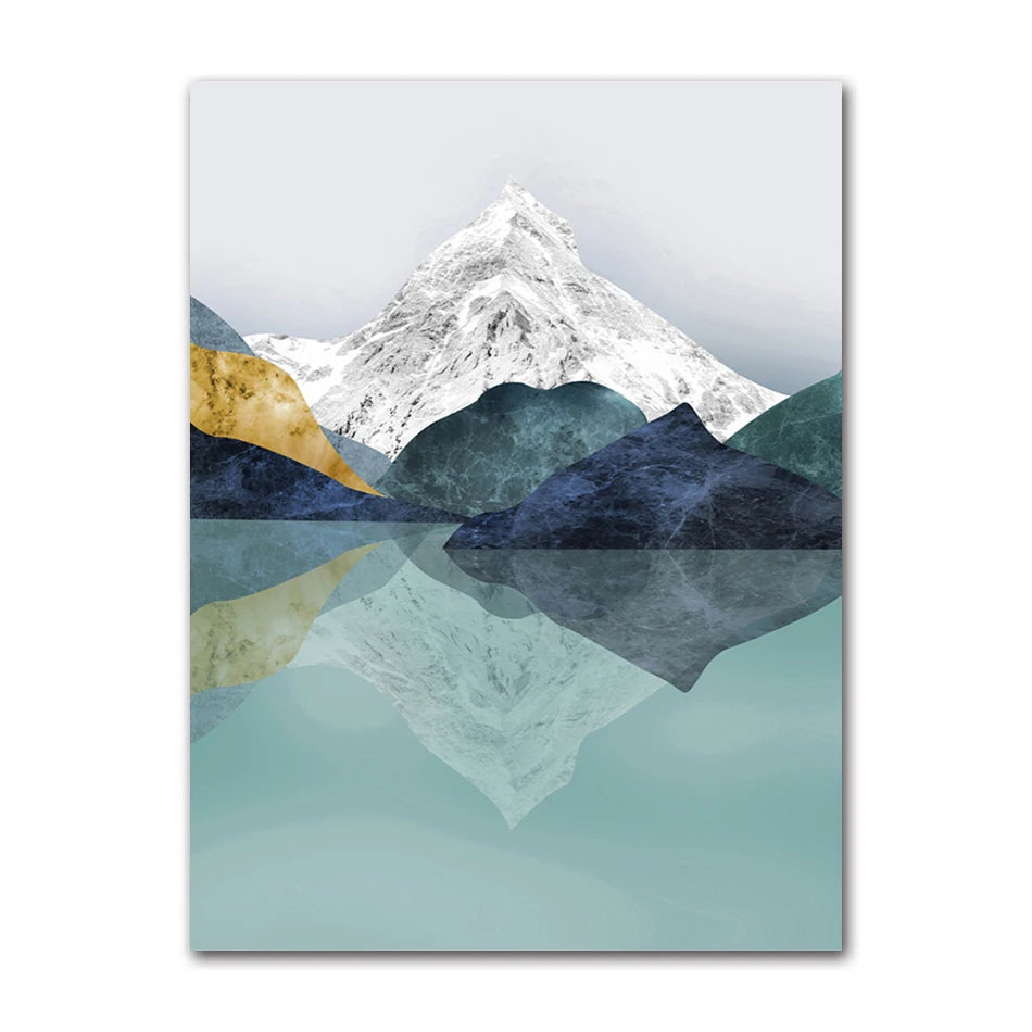 Wall Art Picture Home Corridor Decoration Abstract Canvas Painting Mountain Forest Sunset Landscape Nordic Poster Print Peaceful Pleasures Health and Wellness 3 50x70cm Unframed