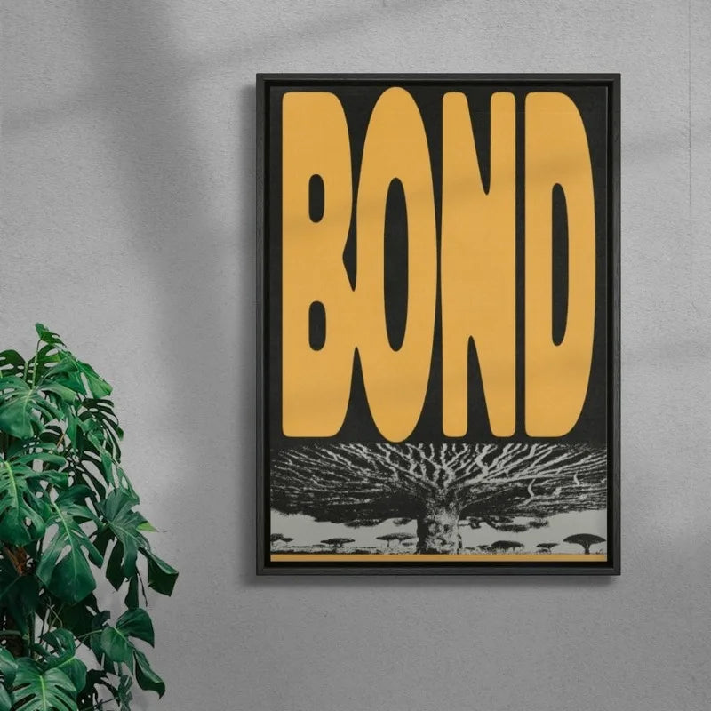 Abstract Rain Mid-Century Canvas Wall Art Print | Unframed