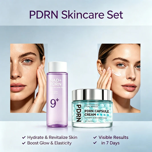 NAD+PDRN Glow Boosting Toner, PDRN Capsule Cream 100, Brighten Skin Tone, PDRN Glowing Moisturizer Set, Korean skincare Peaceful Pleasures Health and Wellness
