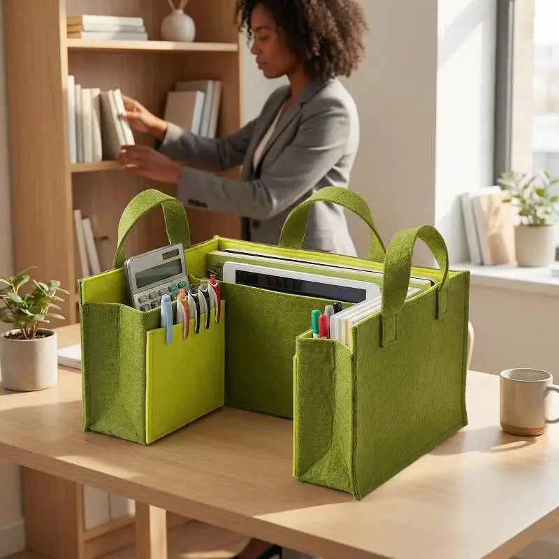Foldable Felt Tote Bag – Lightweight Collapsible Travel Organizer