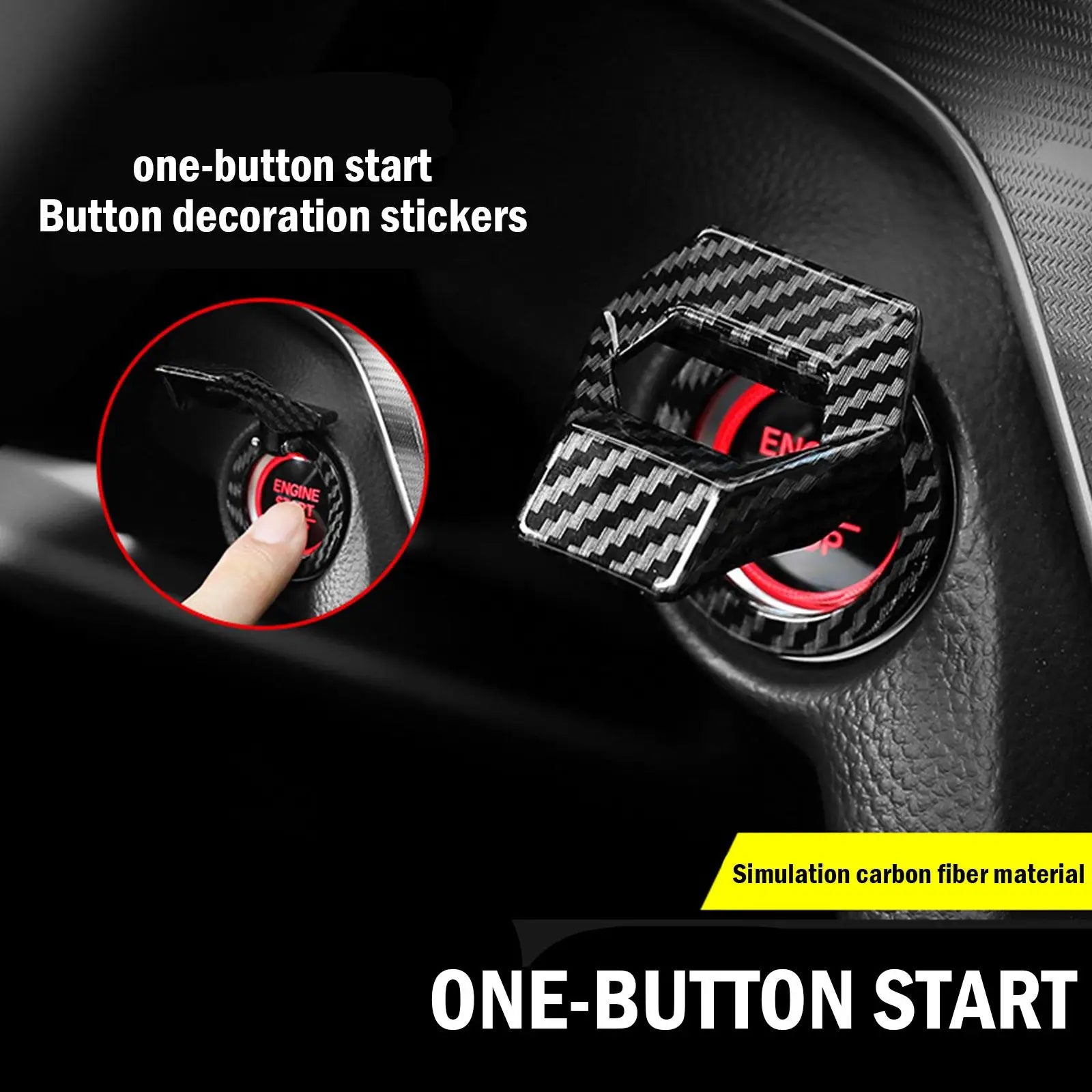 Car Engine Start Stop Switch Button Cover Ignition Anti-scratch Protection Decorative Car Auto Accessories Interior Car-Styling Peaceful Pleasures Health and Wellness