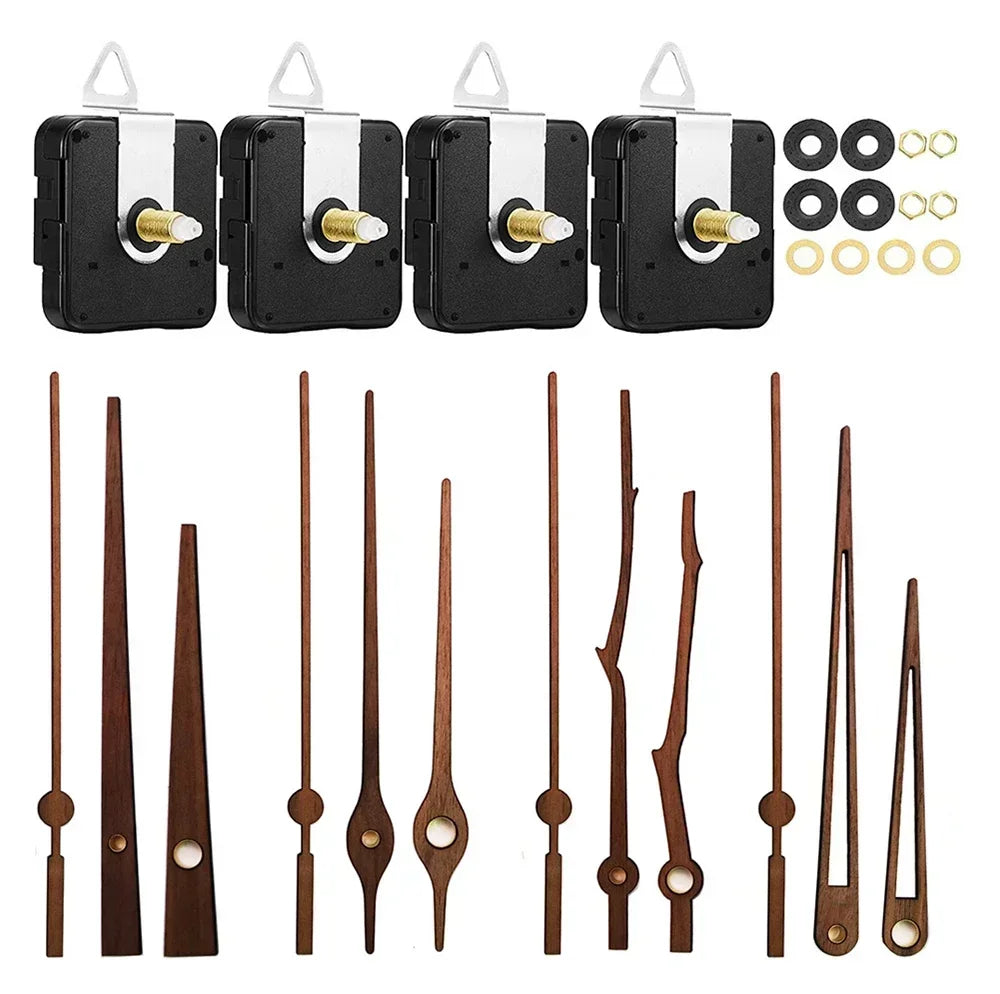 Black Walnut Traced Replacement Hands Atomic Quartz Silent Controlled Wall Clock Movement Mechanism DIY Set Accessories Peaceful Pleasures Health and Wellness