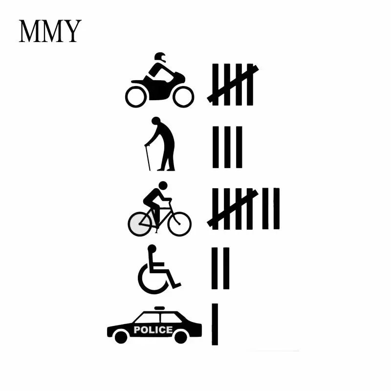 9"**5.3" Funny Hit Accident Count Vinyl Sticker Decal Off Road Car Stickers Peaceful Pleasures Health and Wellness