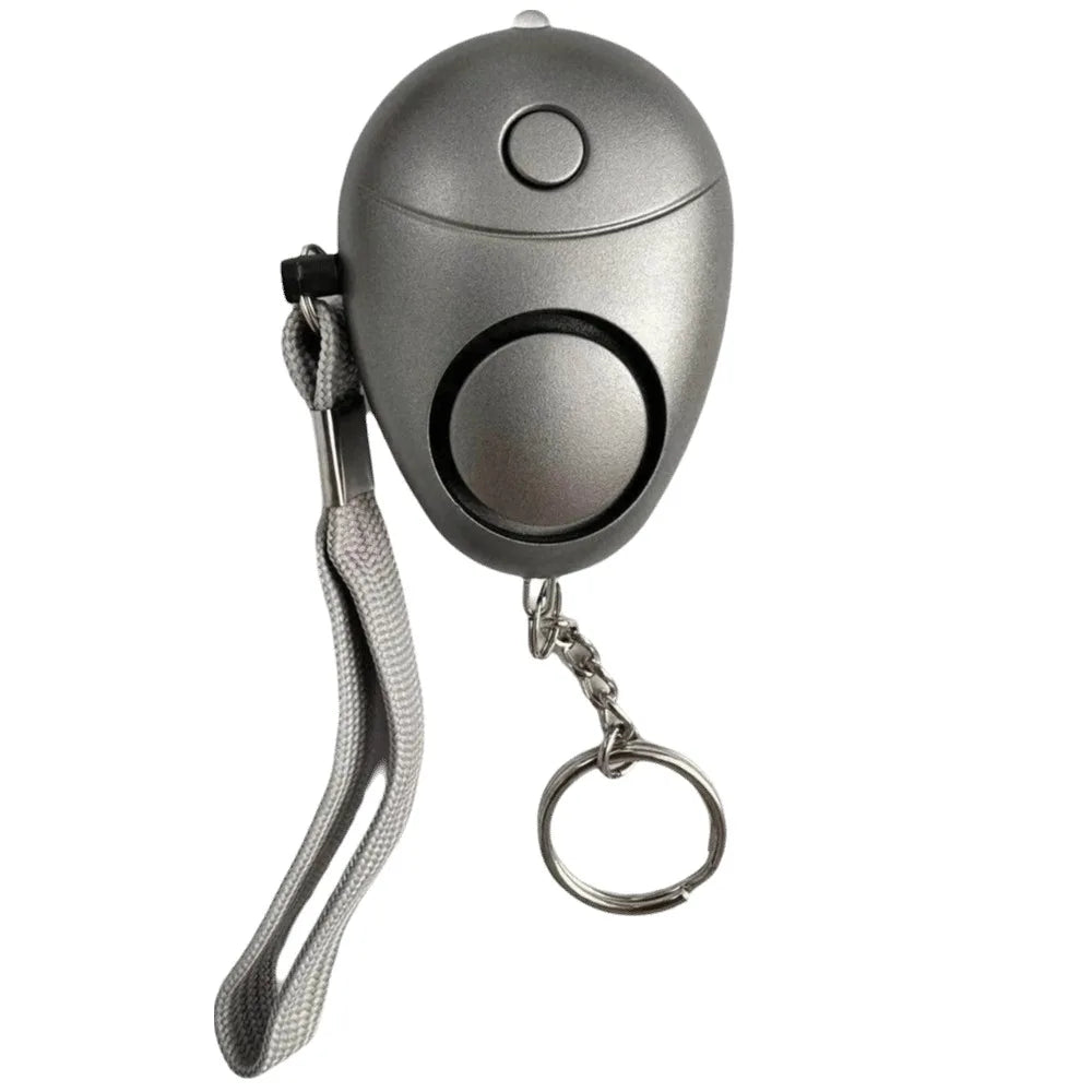 Sound Alert Loud Siren Personal Alarm LED Flashlight 130dB Sound Emergency Alarm Egg-shaped Safety Alarm Elderly Peaceful Pleasures Health and Wellness Grey