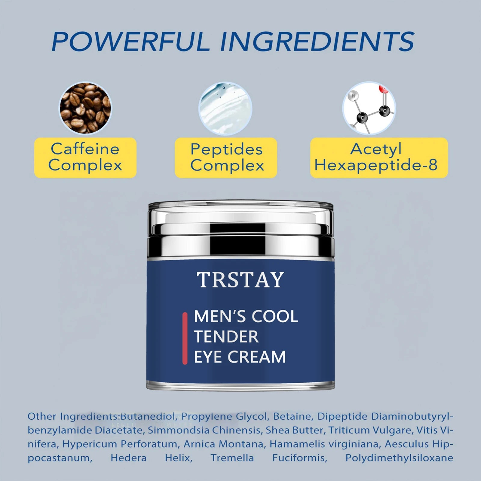 Men's Eye Cream, Eye Cream for Dark Circles and Puffiness, Anti-aging Caffeine Eye Cream for Men, Peaceful Pleasures Health and Wellness