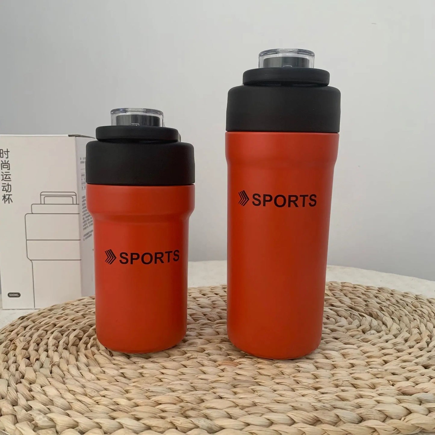 Large Insulated Water Bottle with Straw | 500ml & 680ml Thermos Insulated Water Bottle Peaceful Pleasures Health and Wellness Brown 500ml