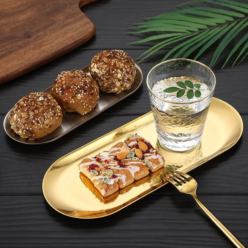 Nordic Style Heart-Shaped Stainless Steel Dessert & Fruit Plate | Gold, Silver & Rose Gold