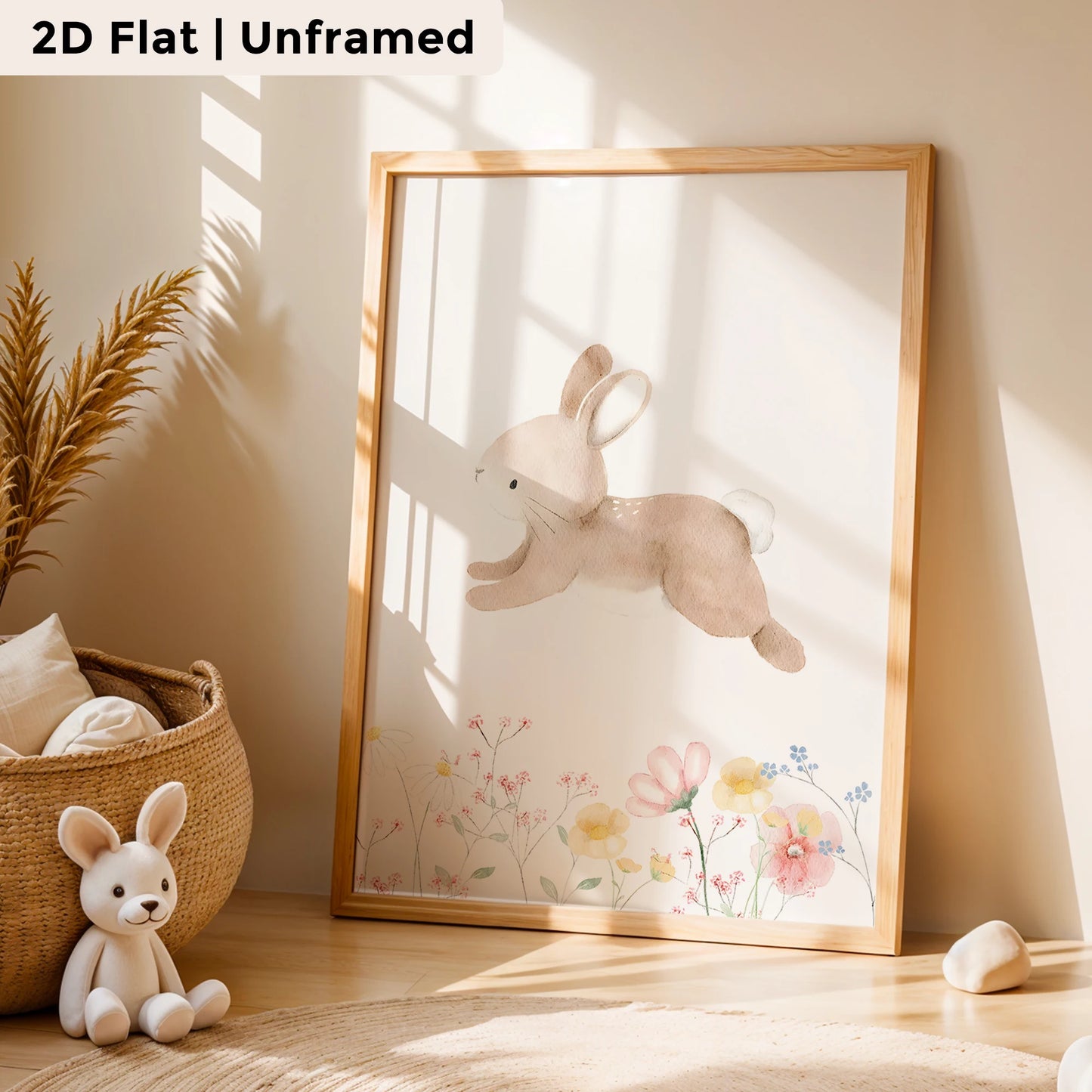 3-Piece Cartoon Rabbit Butterfly Canvas Wall Art Print Set