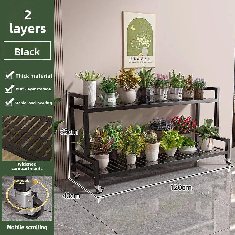 Wrought Iron Multi-Layer Plant Stand | Floor Flower Rack