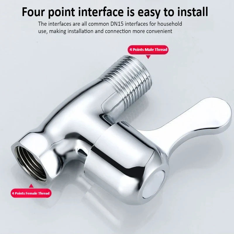 Copper Straight Valve 4-Point Thread Water Stop Tap | Toilet