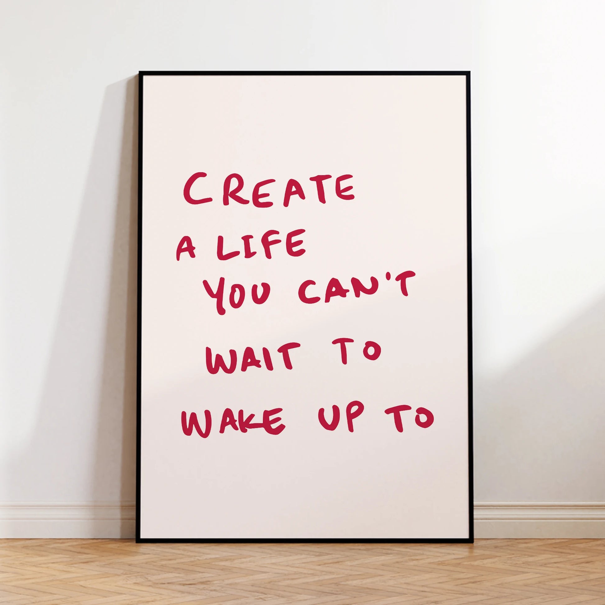 Create A Life You Can't Wait To Wake Up To Wall Art Prints Canvas Painting Poster Picture For Living Room bed Room Home Decor Peaceful Pleasures Health and Wellness G2406-1 60x80cm Unframed