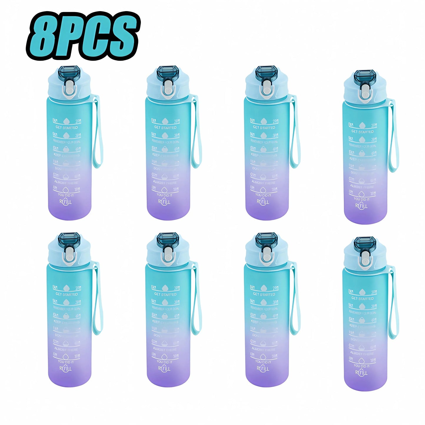 900ml BPA-Free Sports Water Bottle with Time Marker & Straw
