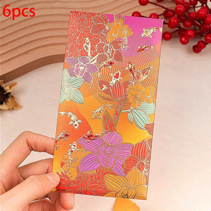 Koi Lucky Red Envelopes Set of 6 | Spring Festival & Wedding