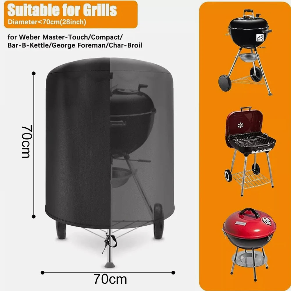 Waterproof Kettle BBQ Cover for Weber 57cm Round Grill 70x70cm