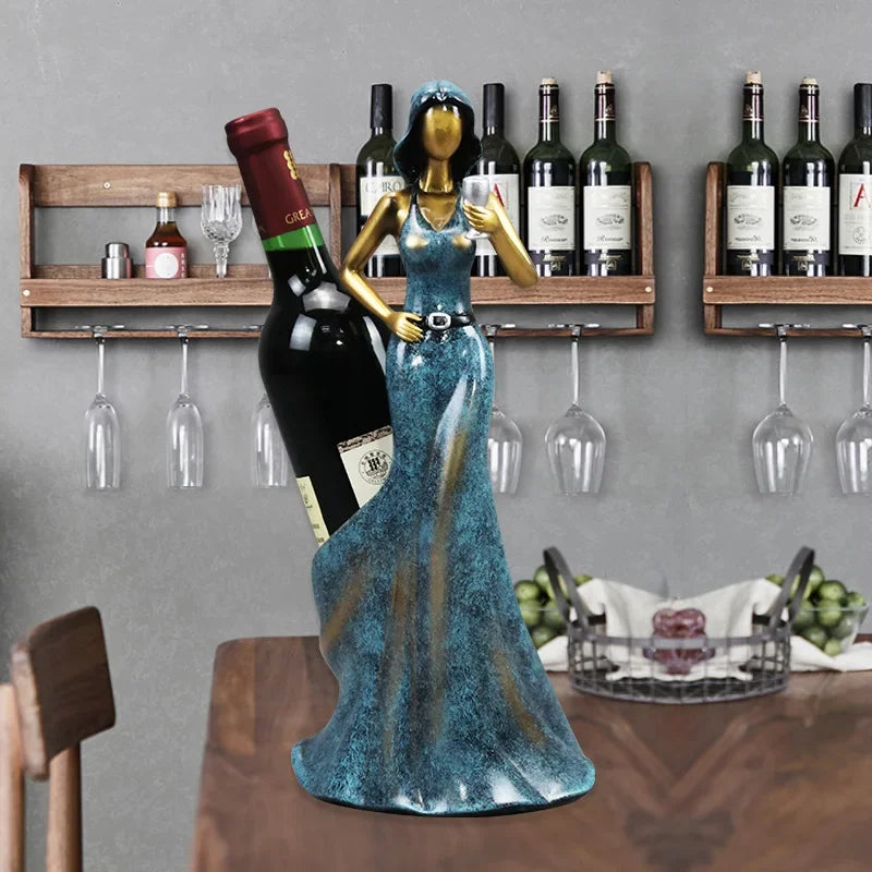 Red Wine Rack Home Decoration Ornaments Grape Wine Display Rack Cabinet Decoration Creative Design Sexy Girl Wine Bottle Holder Peaceful Pleasures Health and Wellness