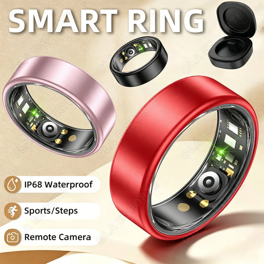 2026 New Smart Ring Heart Rate Blood Pressure Sleep Monitoring Motion Tracking IP68 Waterproof Men Women Smart Ring Holiday Gift Peaceful Pleasures Health and Wellness