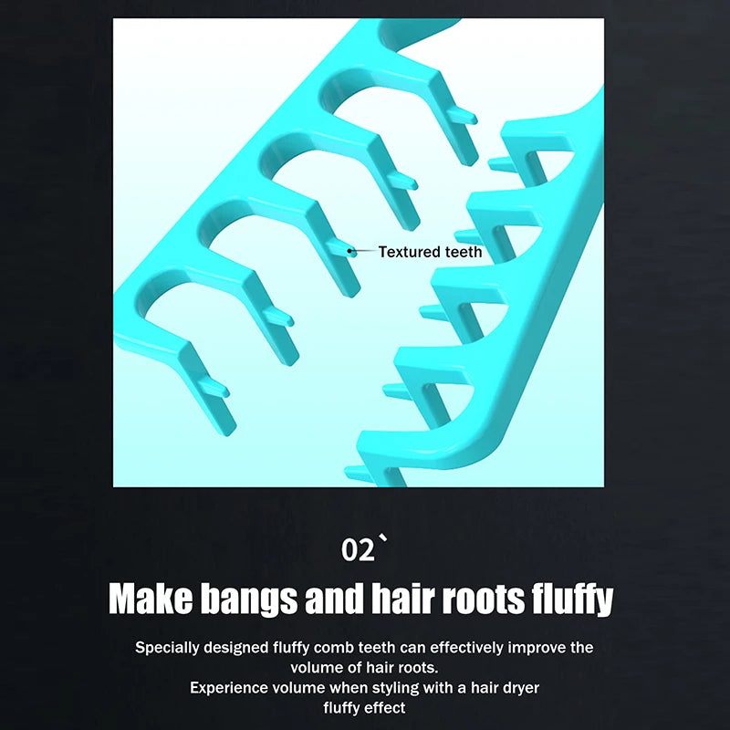Volumizing Wide-Tooth Hair Styling Comb Curling Tools Fluffy Texture For Men Ideal For All Hair Types Hairstyling Tools Peaceful Pleasures Health and Wellness