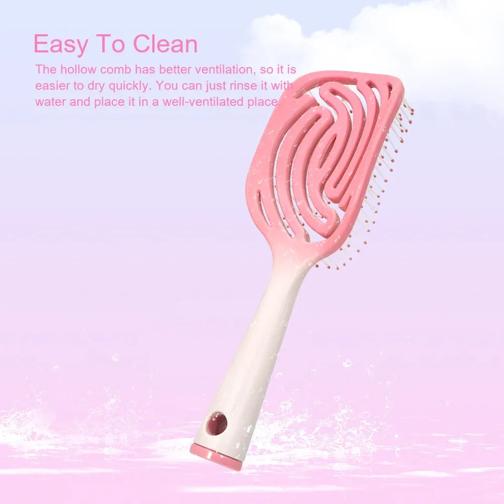 Hollow Hair Brush – Anti-Static Scalp Massage, All Hair Types