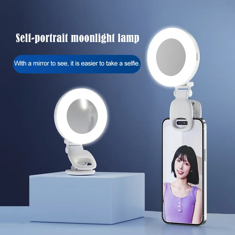 Portable Rechargeable Led Lamp Mirror With Light Light Ring Selfie Led Light Phone Light Clip Fill Light Selfie Lighting Camera Peaceful Pleasures Health and Wellness