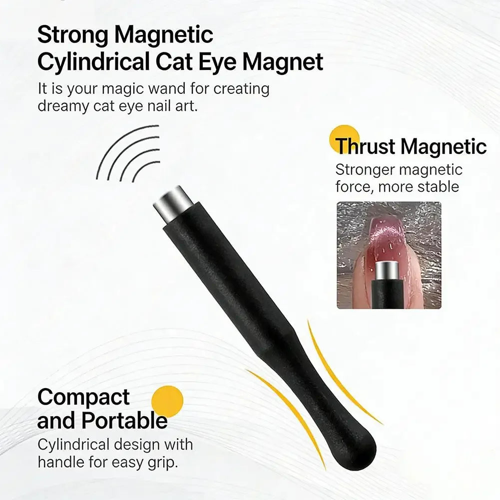 Cat Eye Magnet for Nails Magic Cylindrical Nail Polish Magnet Stick Gel Polish Magnetic Wand Manicure Tools for DIY Nail Art Peaceful Pleasures Health and Wellness