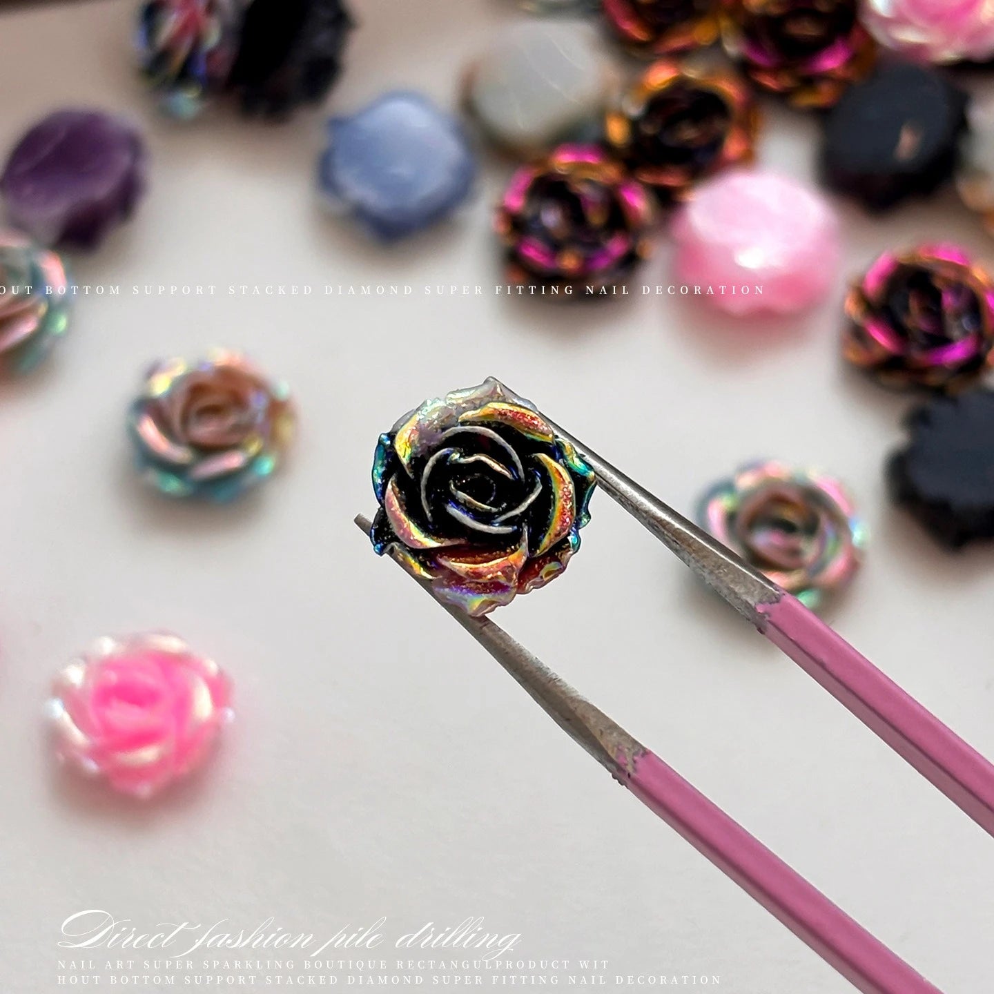 3D Resin Rose & Butterfly Nail Charms | Flat Back DIY Nail Art