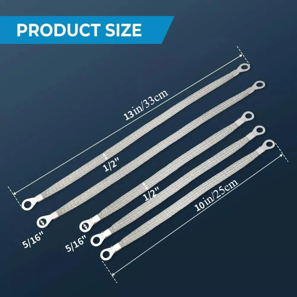 5x Engine Ground Strap Cable Copper Set for Car Truck Firewall Engine Body Frame Ignition Coil BMW E46 Mitsubishi Space Star Peaceful Pleasures Health and Wellness