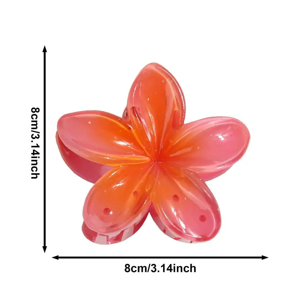 Hawaiian Flower Hair Claw Clips Large Claw for Thick/Thin Hairpins for Women Girls Barrettes Beach Summer Hair Accessories Gifts Peaceful Pleasures Health and Wellness red