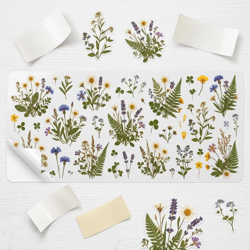 Wildflower UV Transfer Stickers | Botanical Daisy Fern Decals