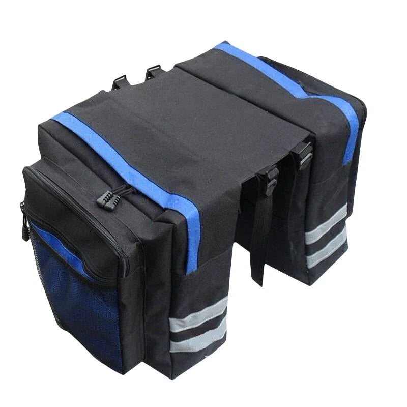Large Capacity Cycling Saddle Bag for Mountain Bike Long Distance Bicycle Cargo Pouch Riding Pack Outdoor Sports Gear Storage Peaceful Pleasures Health and Wellness blue