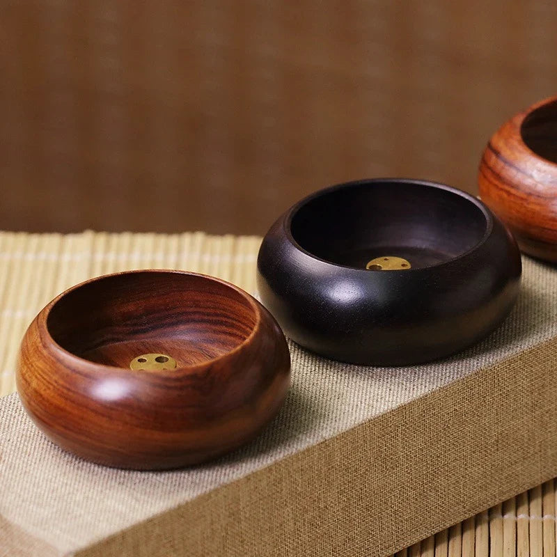 Solid Wood Incense Holder Bowl – Ash Catcher for Stick Incense