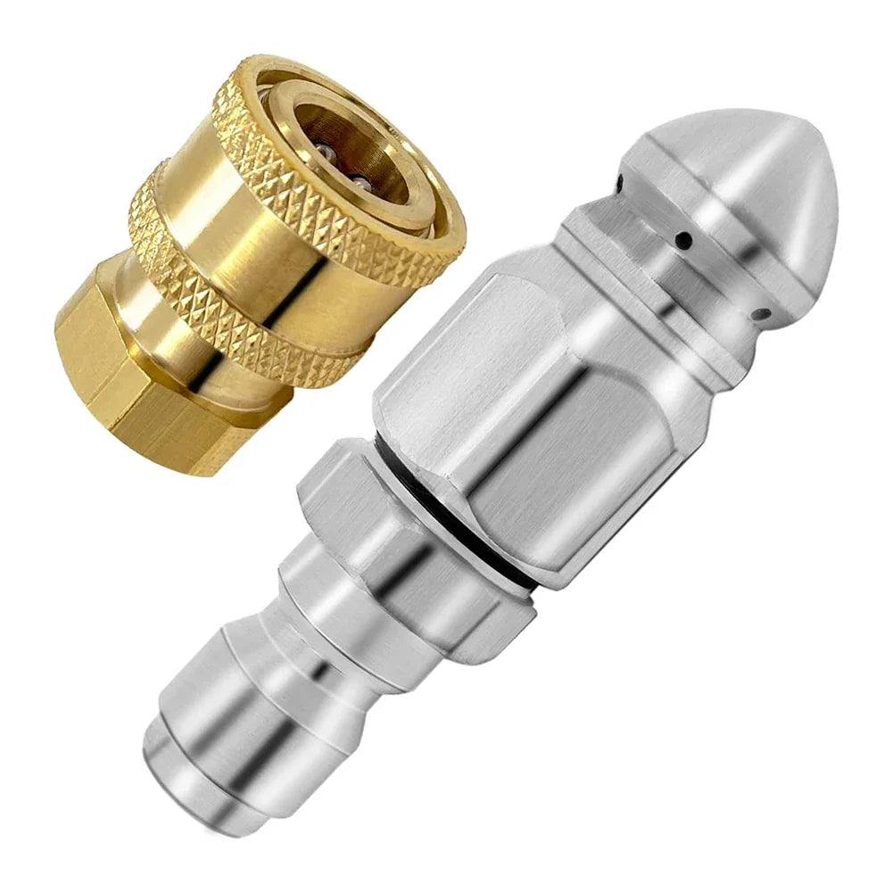5000 PSI Sewer Jetting Nozzle – 1/4" Quick Connect Drain Cleaner