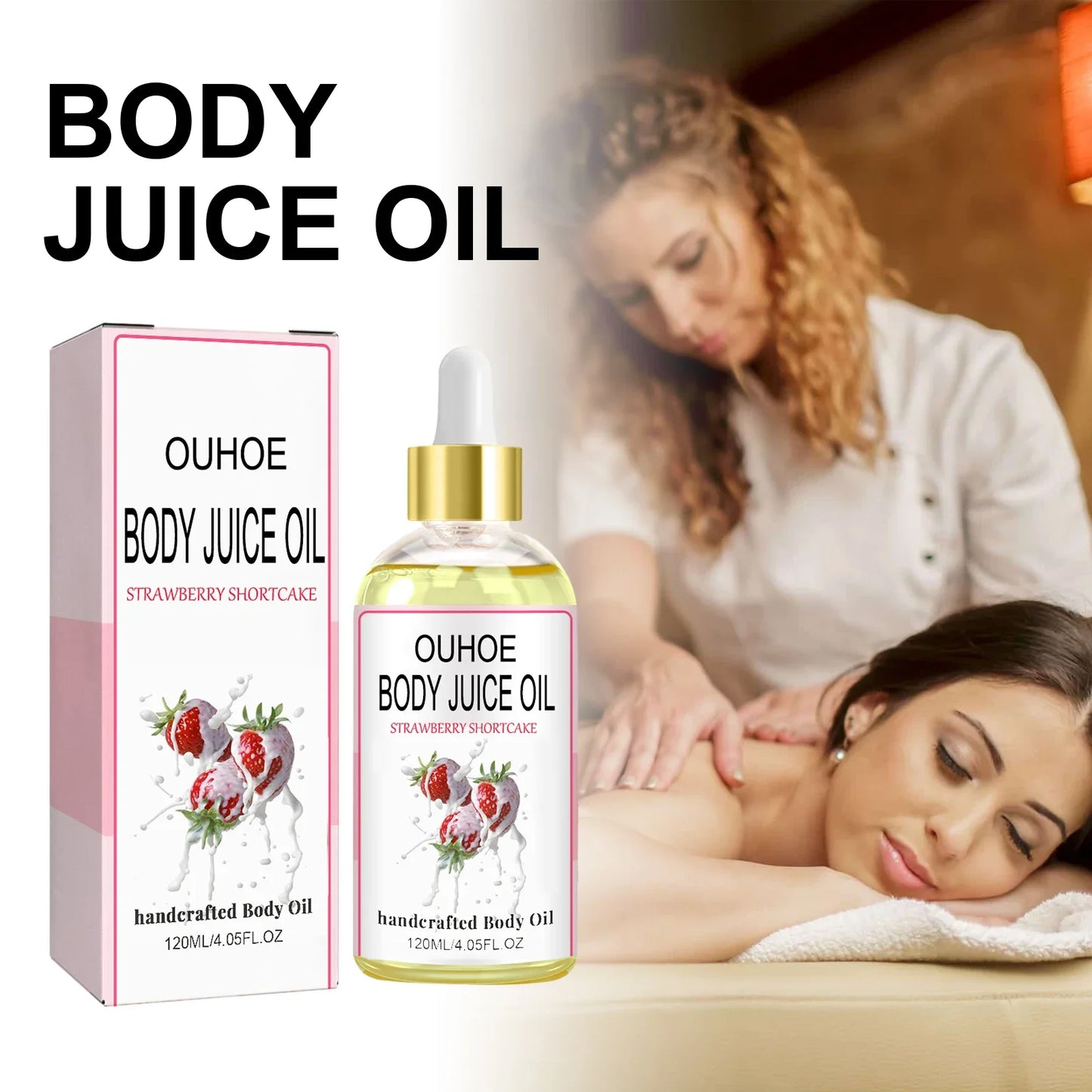 Strawberry Body Oil – Moisturizing, Firming & Dry Skin Relief