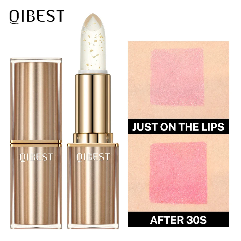 QIBEST Color Changing Glitter Lipstick – Moisturizing Lip Tint