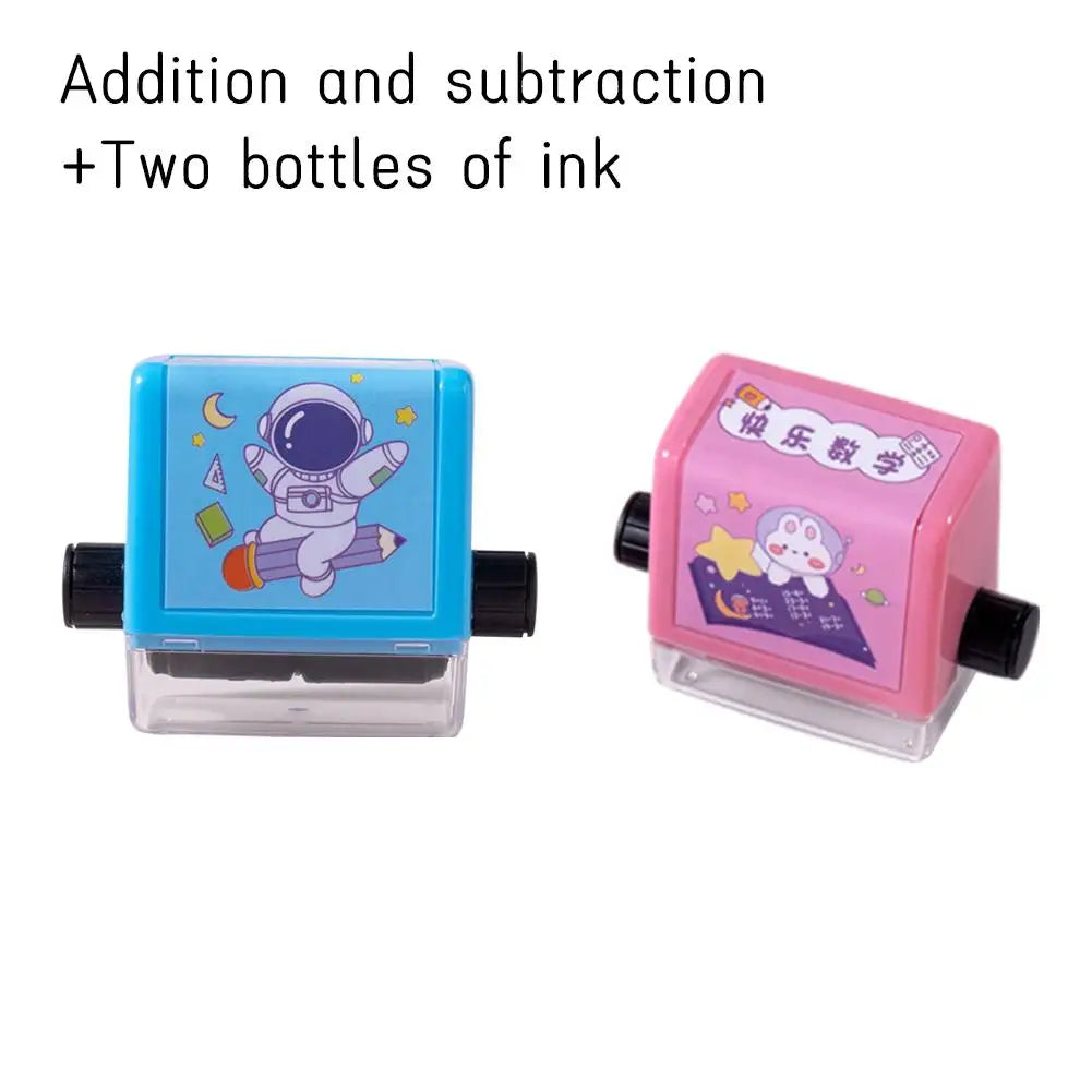 4 In 1 Math Roller Stamp Addition Subtraction Teaching Stamp For Teacher Student Parent Classroom Homeschool Home Use Stationery Peaceful Pleasures Health and Wellness A
