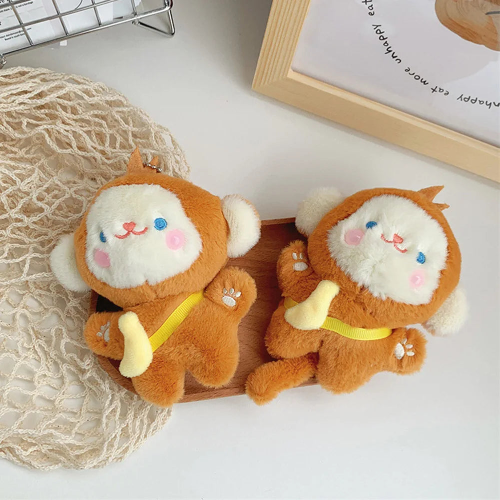 12cm Little Monkey Key Chain,Adorable Plush Charm Versatile Keychain Bag Charm For Kids Adults,Daily Use Handbag Decoration Peaceful Pleasures Health and Wellness