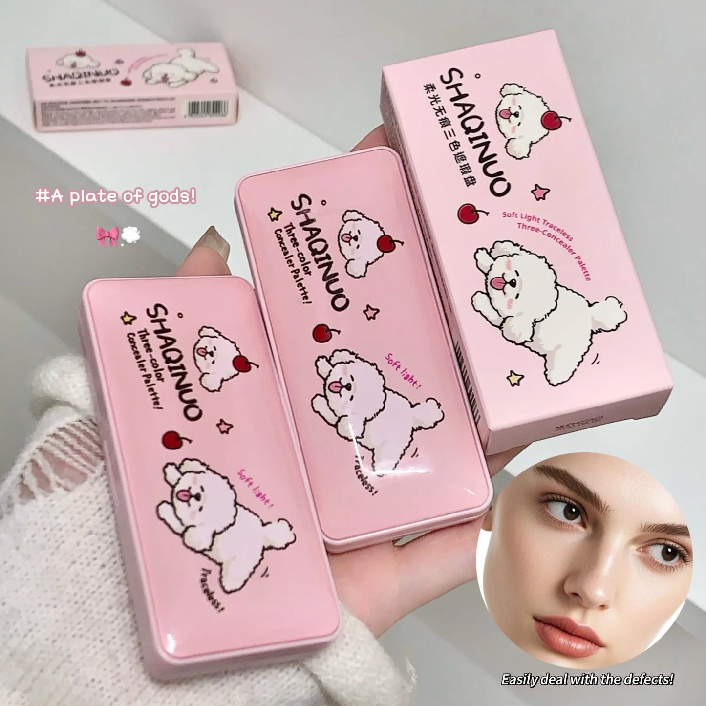 Soft Light Seamless Tri-Color Concealer: Natural Matte Finish for Acne Scars, Long-Lasting Coverage & Brightening Makeup Peaceful Pleasures Health and Wellness