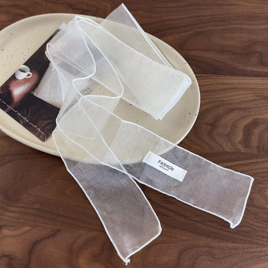 Y2K Organza Silk Scarf – Narrow Headscarf & Beach Wrap Organza Silk Scarf Oasis Select