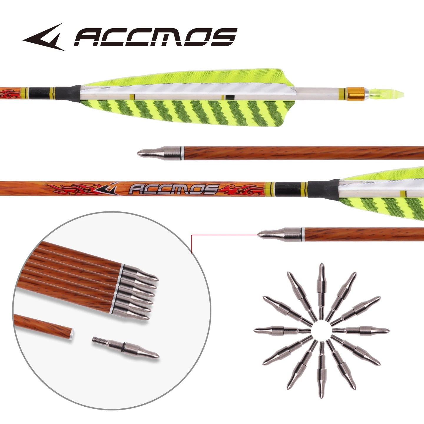 6 Wood Skin Carbon Arrows 32 ID6 2 Spine 400 500 600 700 5 Real