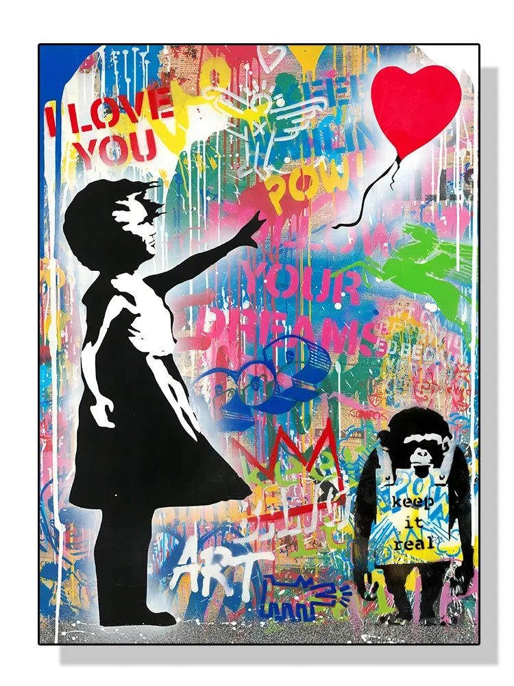 Banksy Graffiti Pop Art Canvas Wall Print | Street Art Poster