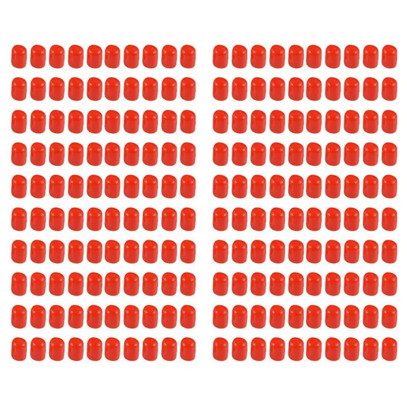 A36T-200Pcs Rubber End Caps 12Mm ID PVC Round Tube Bolt Cap Cover Screw Thread Protectors Red Peaceful Pleasures Health and Wellness Red